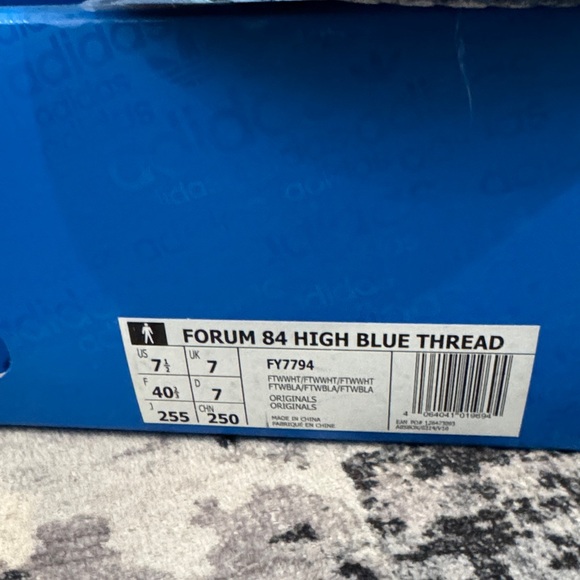 Men’s adidas Navy and Light Blue High-Top Sneakers forum size 7.5 - women’s 9 - Picture 2 of 8